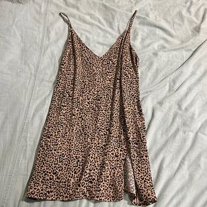 Reformation cheetah Marlowe dress with slit
